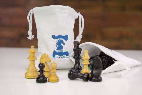 Combo of Reproduced 90s French Chavet Championship Tournament Chess Pieces  V2.0 in Ebonized / Box Wood 