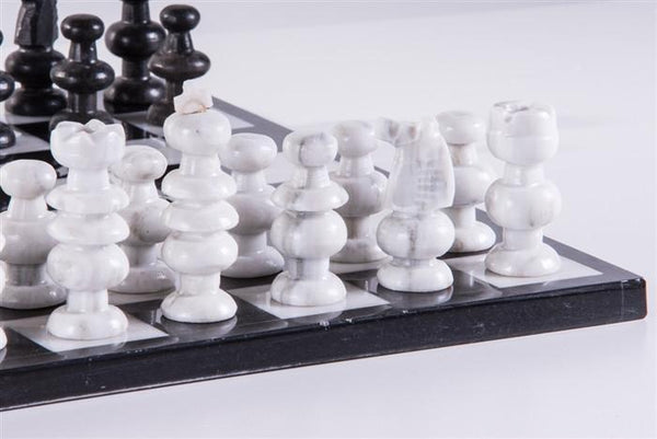 14 Black and White Marble Chess Set – Chess House