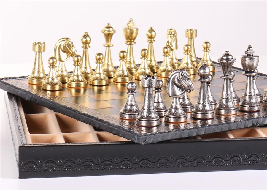 Vintage Brass Chess high quality Pieces