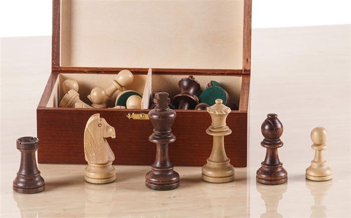 Deluxe chess piece set in box, fashion tournament set in wood box, 3.5