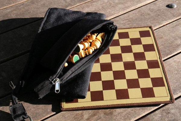 Saffiano leather chess set