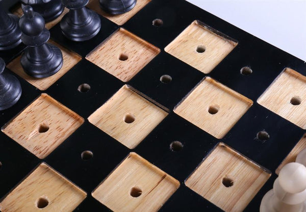 Solid Wooden Chess Set for the Blind and Visually Impaired - 3.75