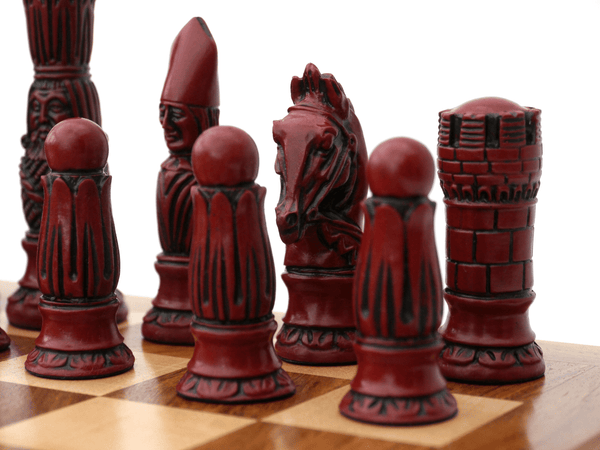 English Chess Pieces by Berkeley - Cardinal Red – Chess House