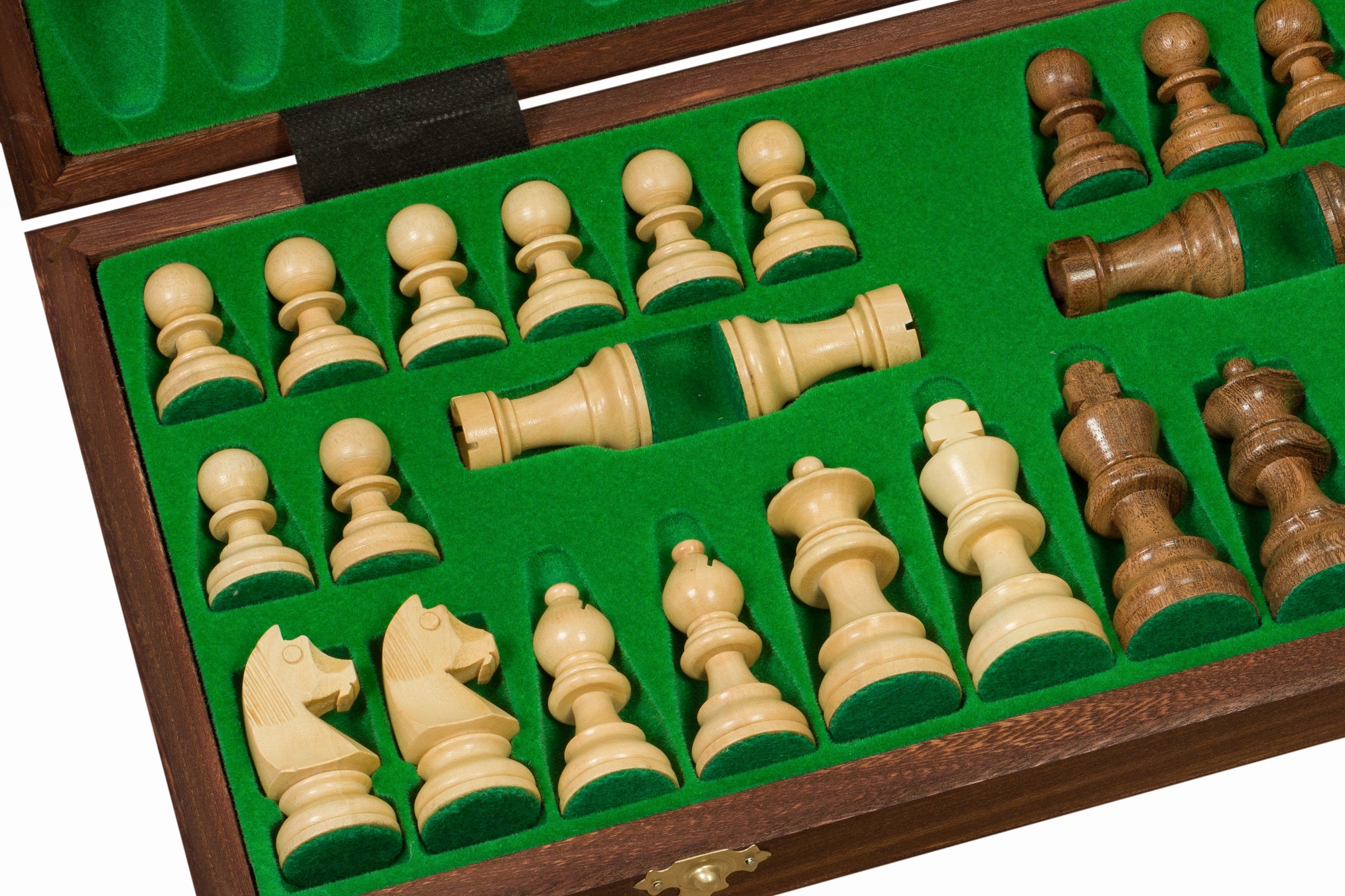 16" Folding Tournament Wood Chess Set No.4 with German Acacia 3" Pieces - Chess Set - Chess-House