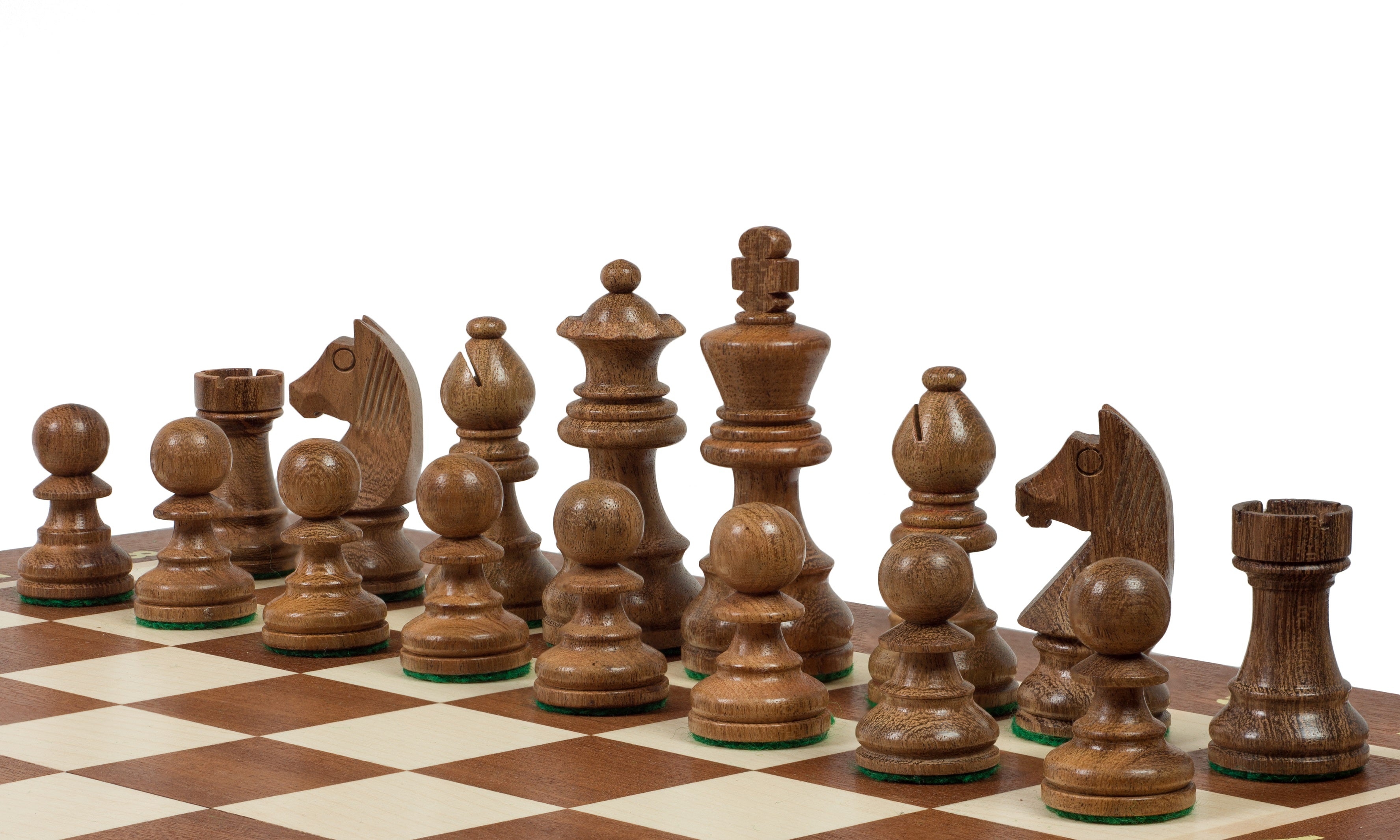 16" Folding Tournament Wood Chess Set No.4 with German Acacia 3" Pieces - Chess Set - Chess-House