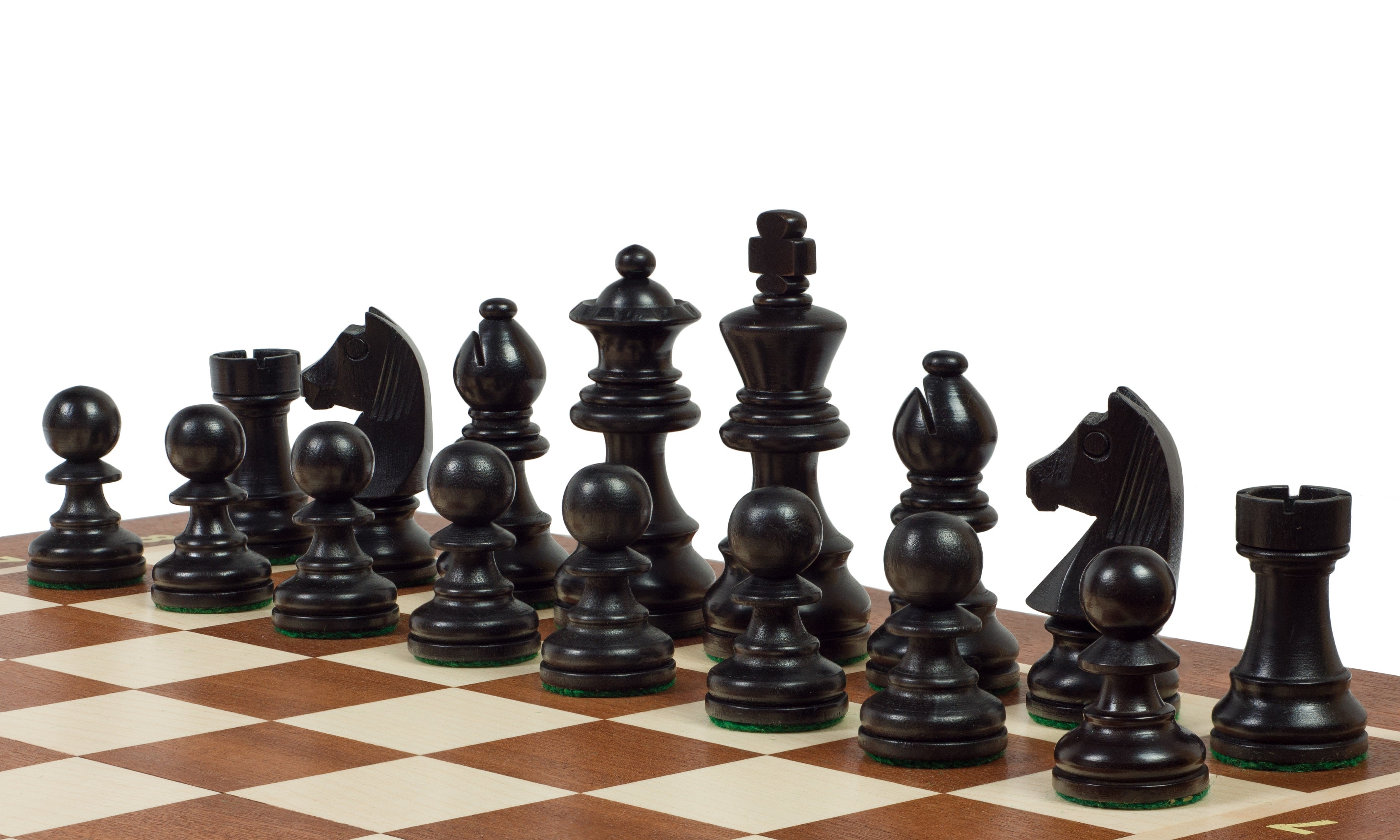 16" Folding Tournament Wood Chess Set No.4 with German Ebonized 3" Pieces - Chess Set - Chess-House