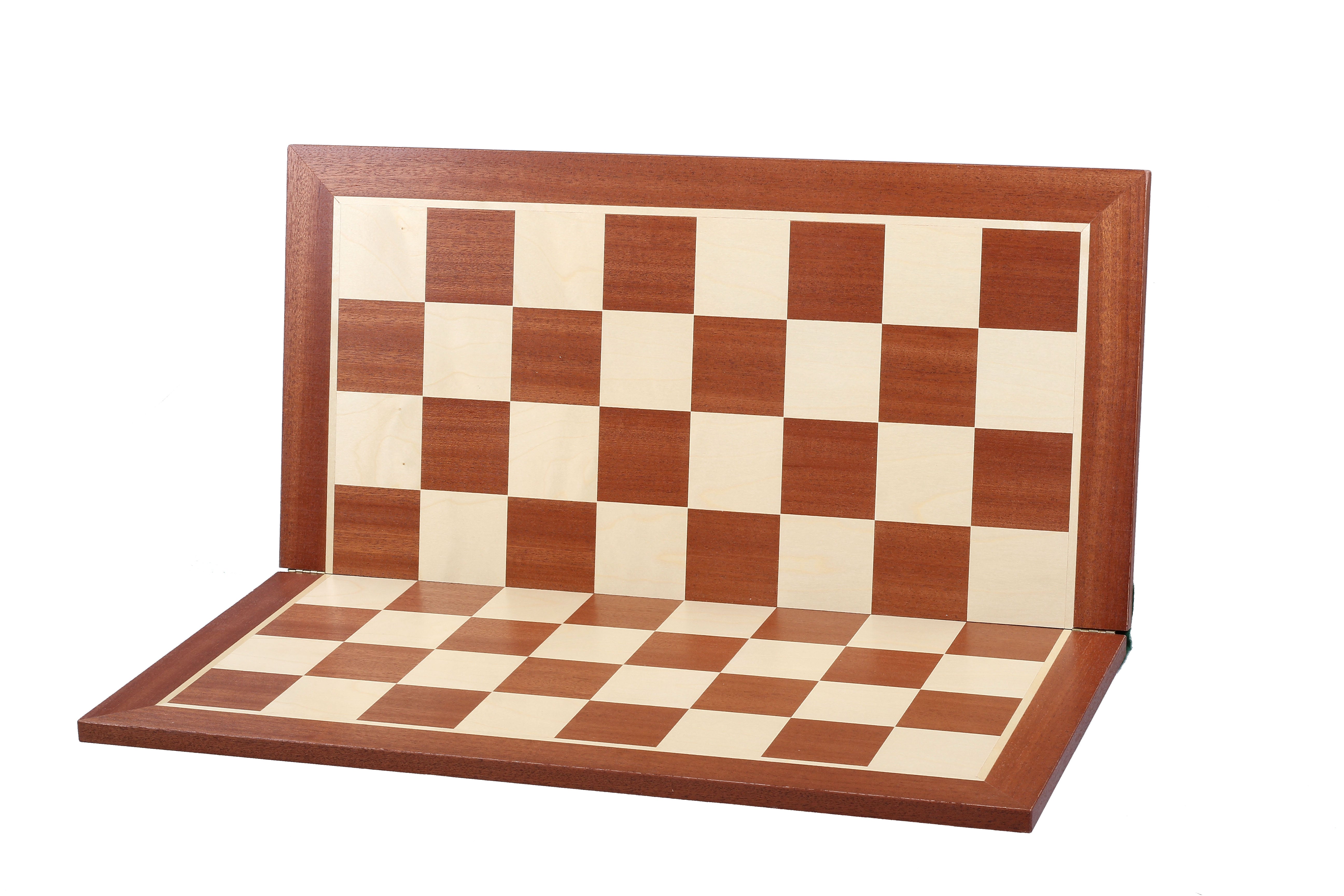 19" Folding Wooden Chess Board - Sycamore & Mahogany - Board - Chess-House