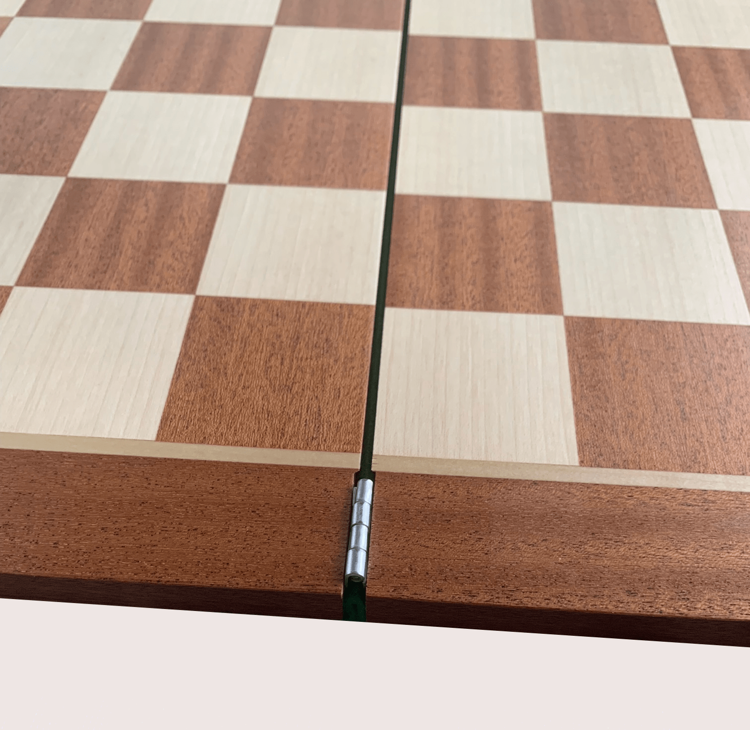 19" Folding Wooden Chess Board - Sycamore & Mahogany - Board - Chess-House