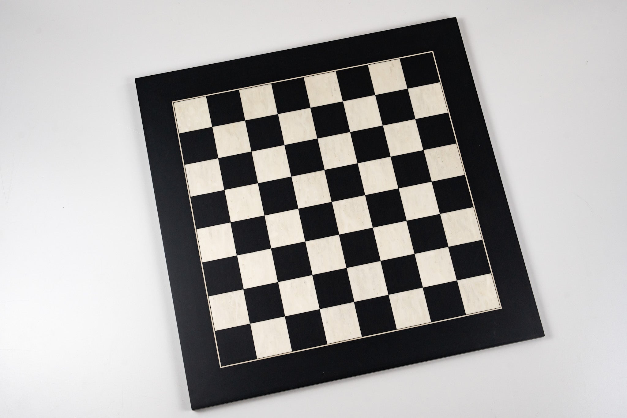 21.5" Deluxe Black Anigre and Whitened Erable Chess Board - Board - Chess-House