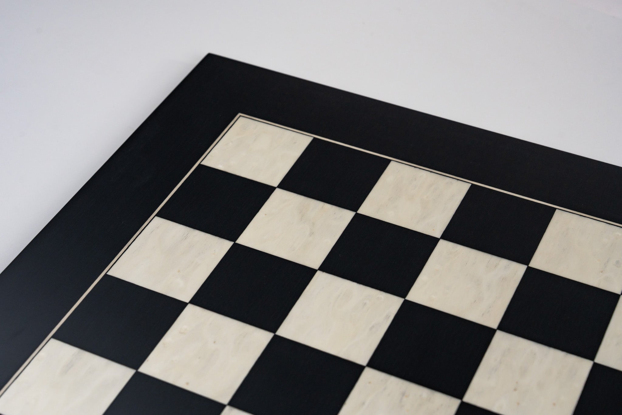 21.5" Deluxe Black Anigre and Whitened Erable Chess Board - Board - Chess-House