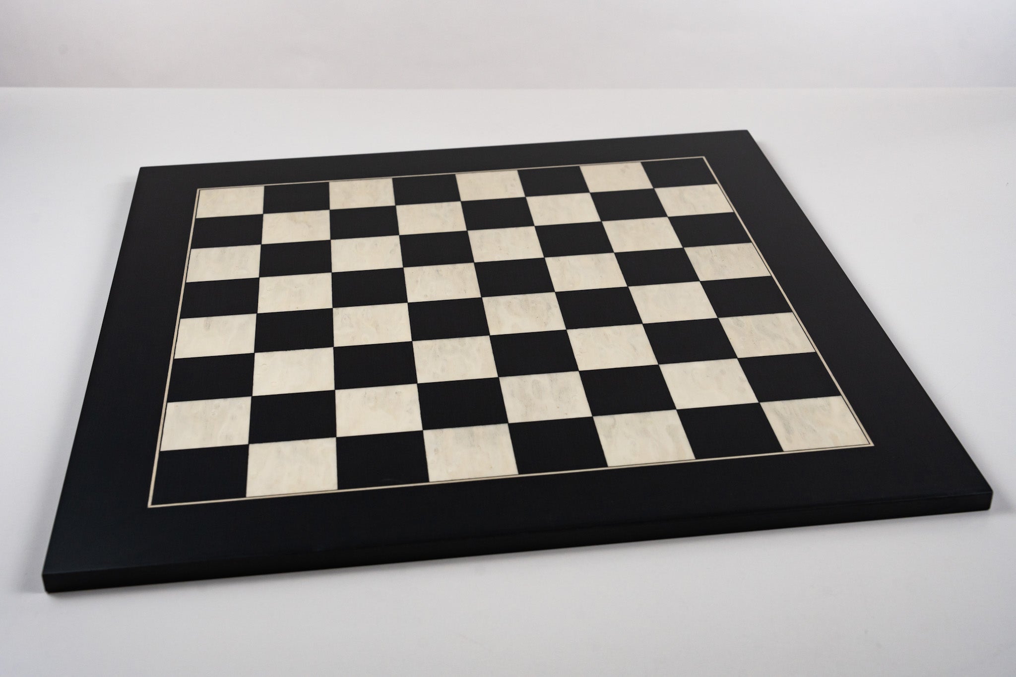 21.5" Deluxe Black Anigre and Whitened Erable Chess Board - Board - Chess-House