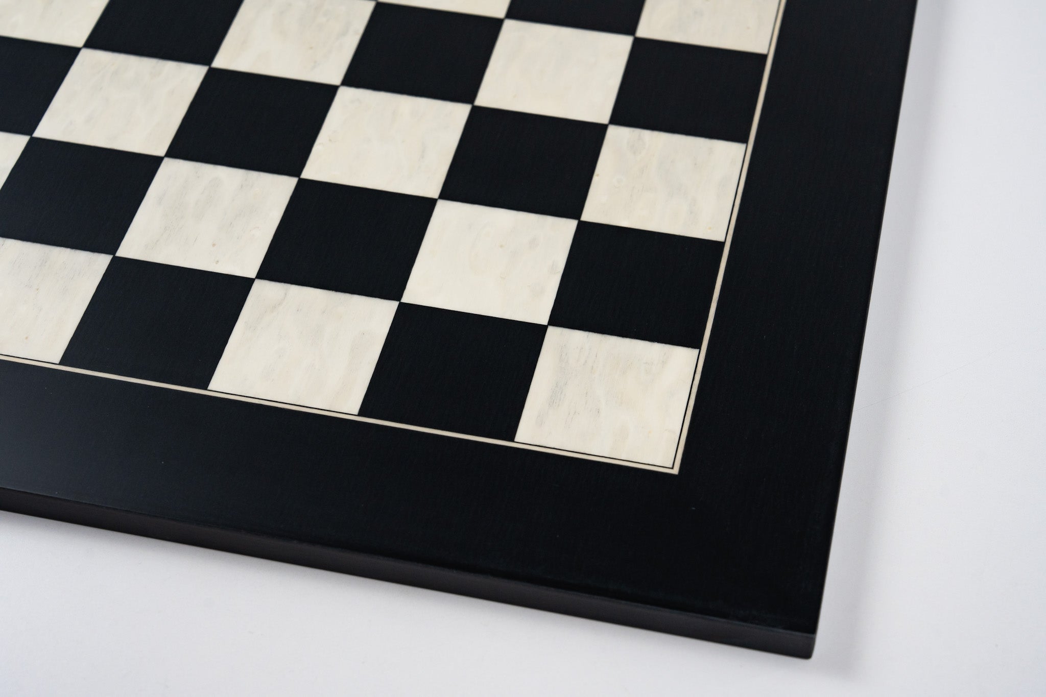 21.5" Deluxe Black Anigre and Whitened Erable Chess Board - Board - Chess-House