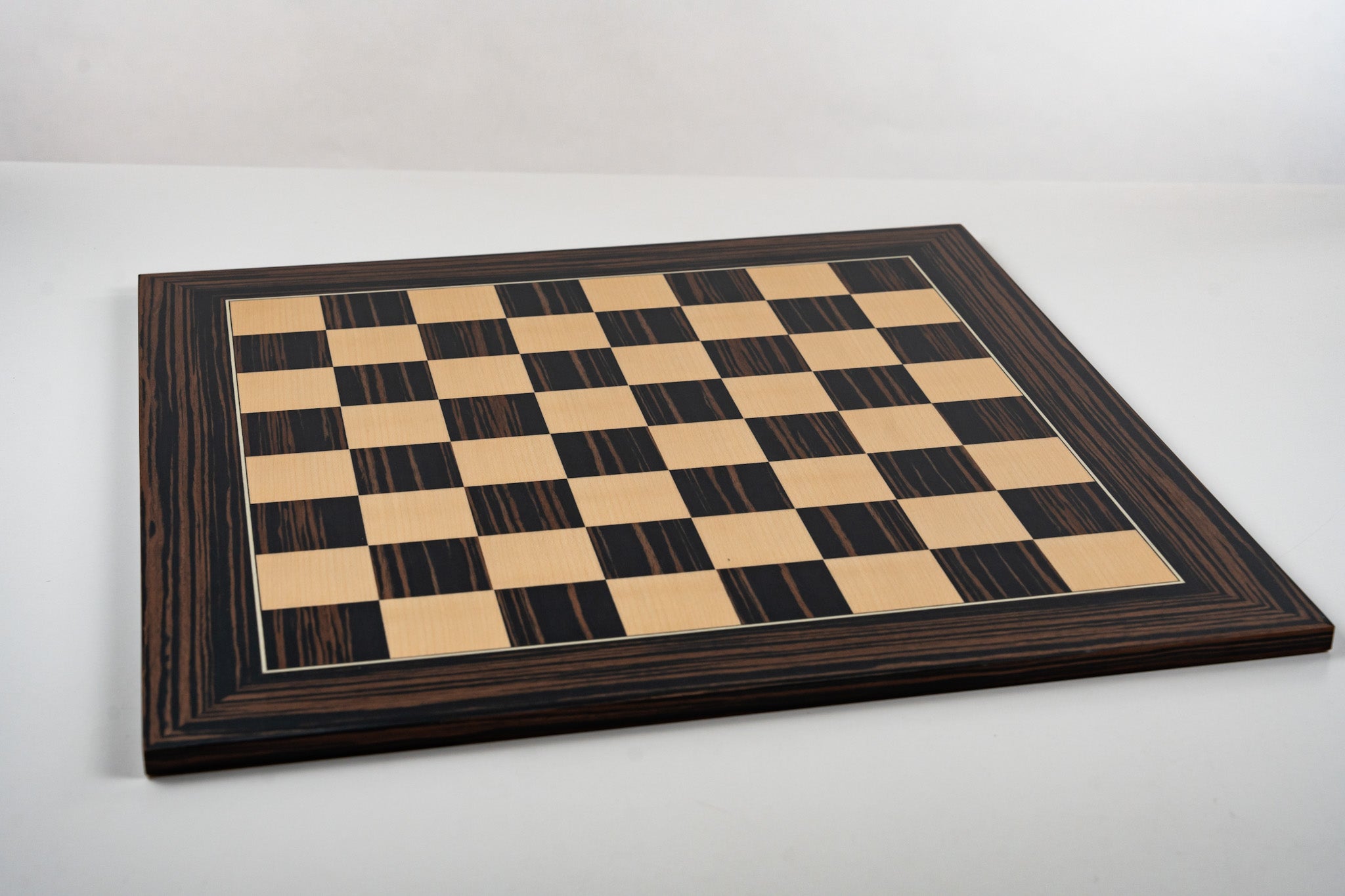 21.5" Deluxe Tiger Ebony and Maple Chess Board - Board - Chess-House