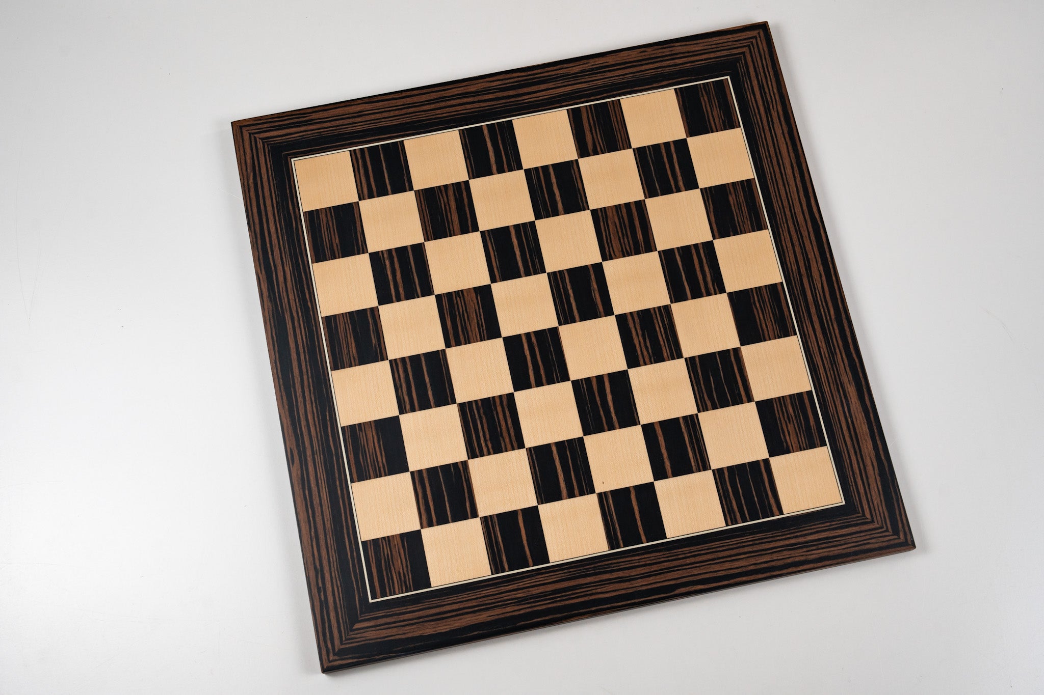 21.5" Deluxe Tiger Ebony and Maple Chess Board - Board - Chess-House