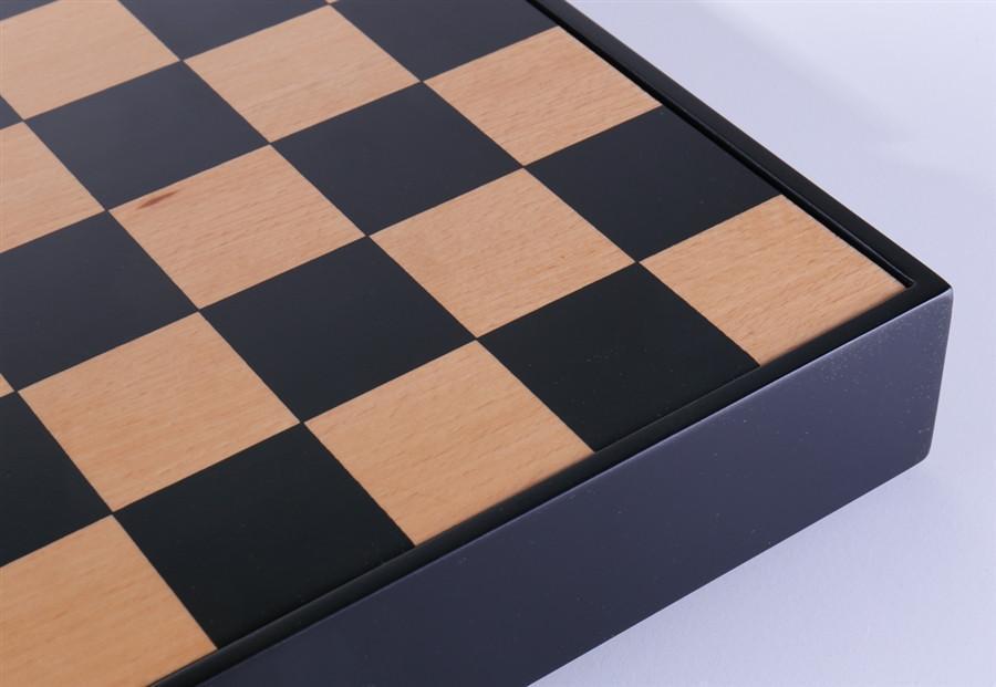 13.25 inch Black & Maple Chest Chess Board (1.5 inch Squares)