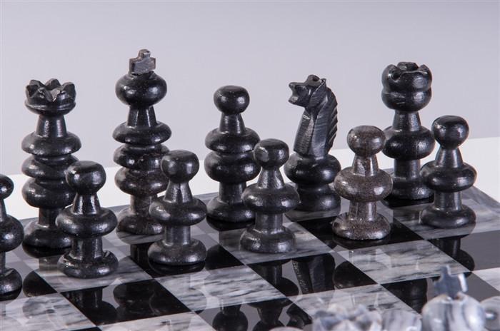 SINGLE REPLACEMENT PIECES: Geometric Style Chessmen on Black and White –  Chess House