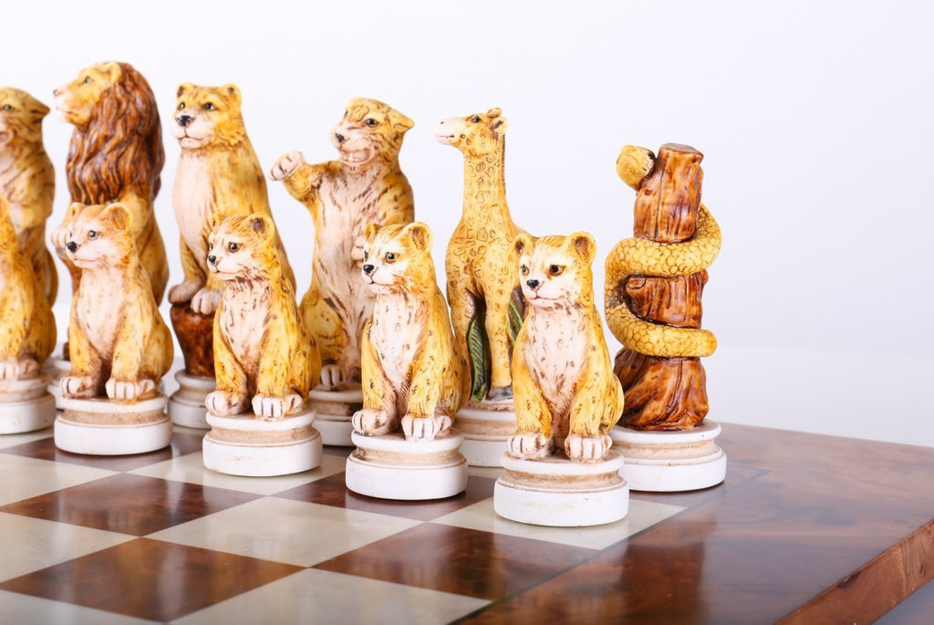 Animal Kingdom Themed Chessmen & Exotic Board Chess Set – Fancy Chess