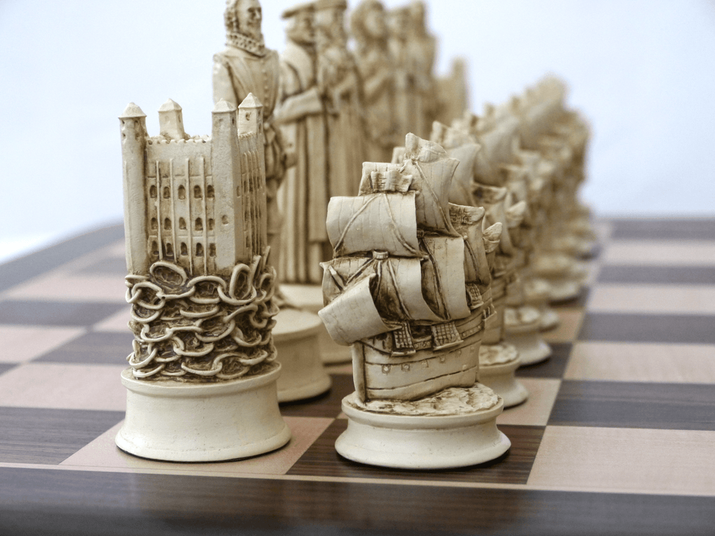 Elizabethan Chess Pieces by Berkeley - Cardinal Red – Chess House