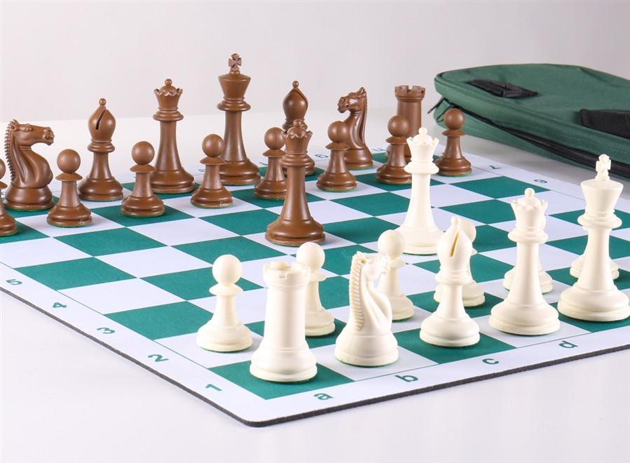 BROWN VINYL TOURNAMENT CHESS BOARD HIGH QUALITY *NEW*