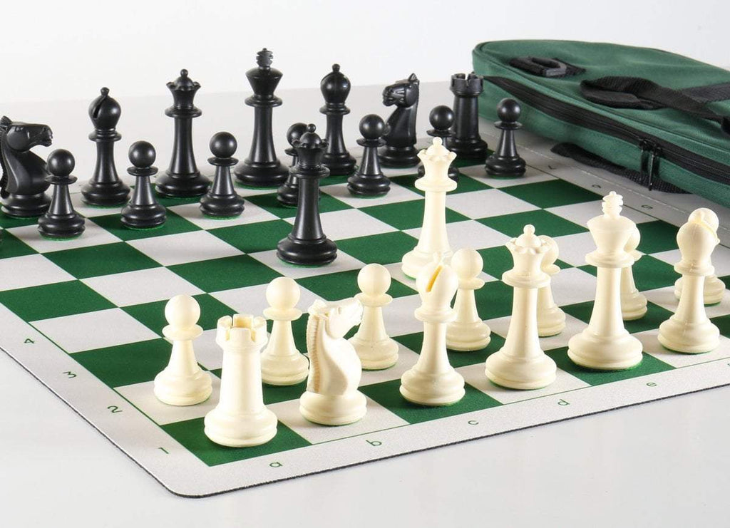 4 Player Chess Set Combination - Triple Weighted Regulation Colored Chess  Pieces & 4 Player Vinyl Chess Board