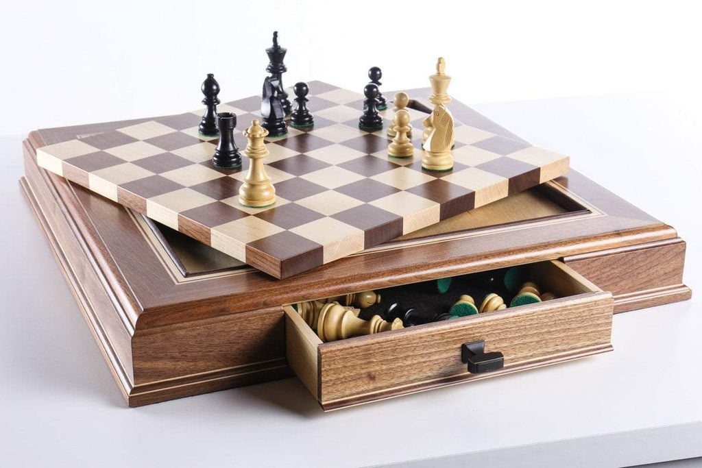 Olive Wooden Chess Set With Storage Custom Chess Board With 