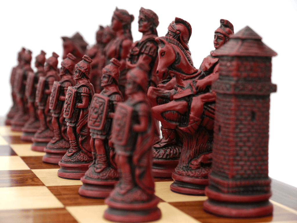 Mahogany Traveling Campaign Chess Table