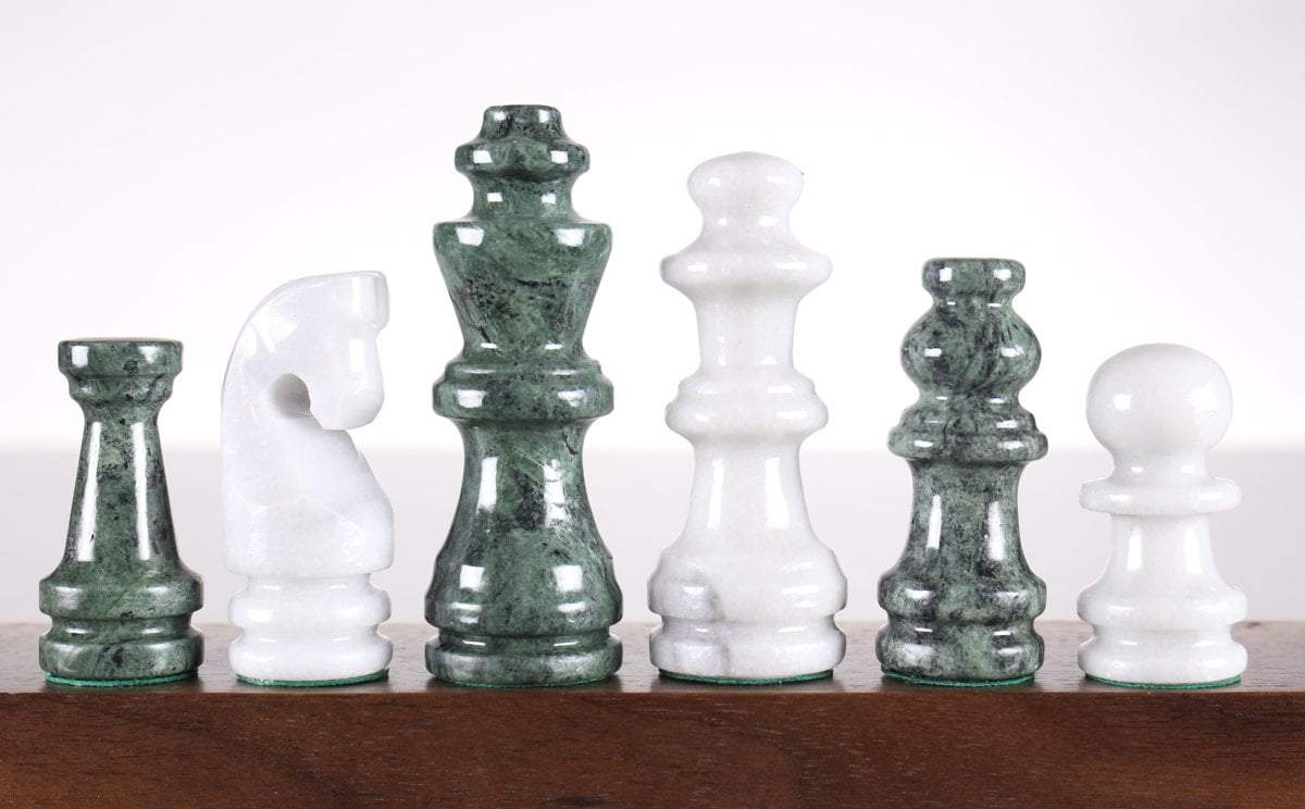 Marble newest Chess Board Set Italy Green/White Agate 8