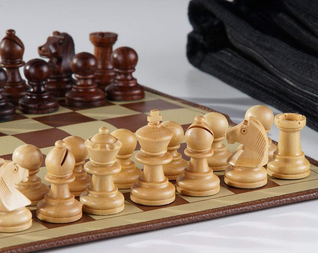 Large Chess Wooden Set Folding Chessboard Magnetic Pieces Wood Board UK New
